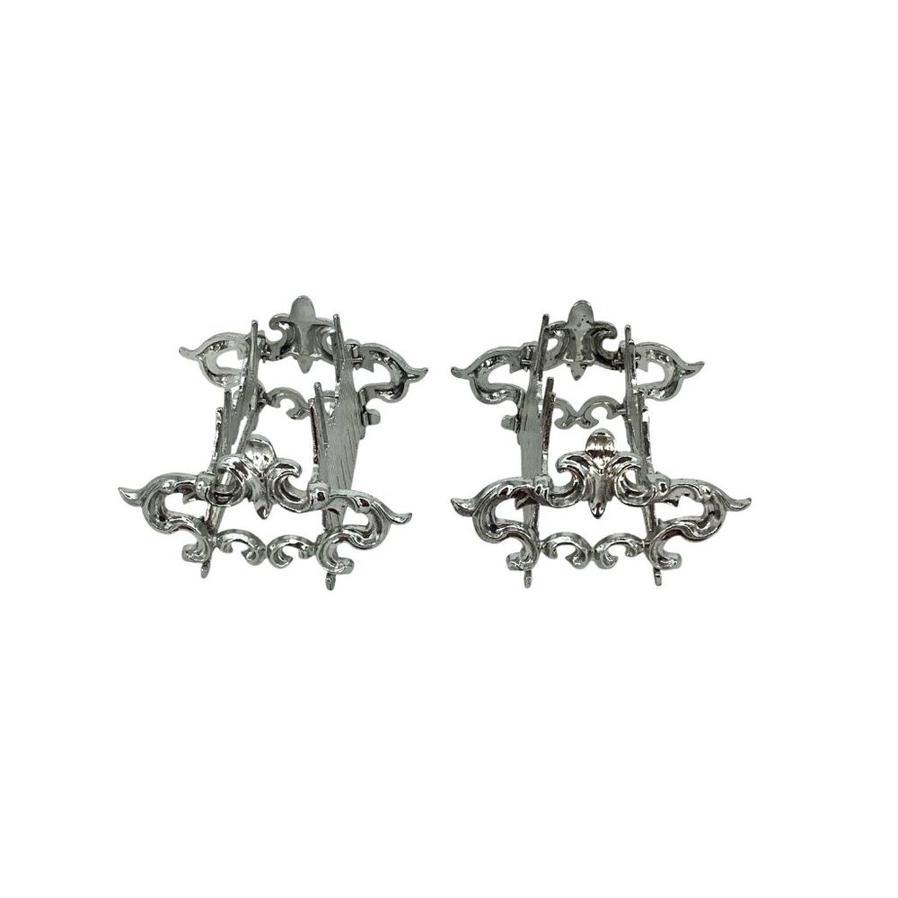 Vintage Knife Rest Holder Ornate Metal Formal Dinner Table Holiday Set Of 2 - Picture 5 of 7